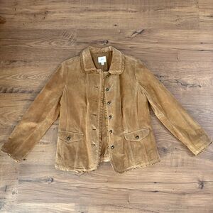 J. Jill Women's Genuine Leather Button-Front Jacket